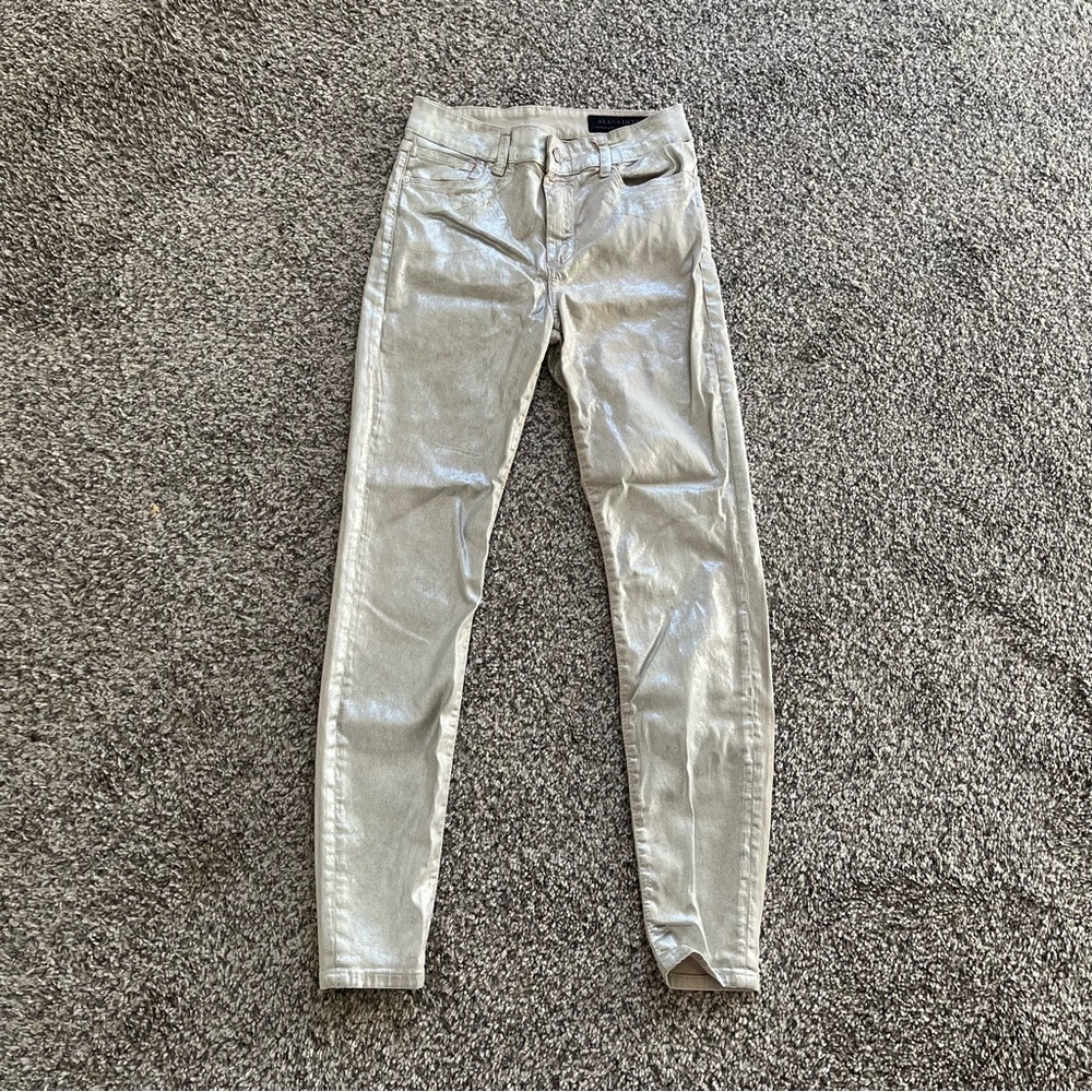 Allsaints Miller Shimmery Gold Jeans size 26